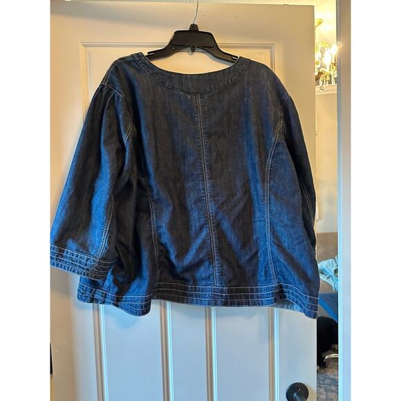 Cato Jacket Ladies 26/28W Denim 3/4 Sleeve Light Weight - Picture 7 of 15